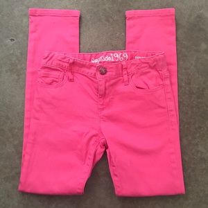 Girls Gap Super Skinny Pink Valentines Jeans 7